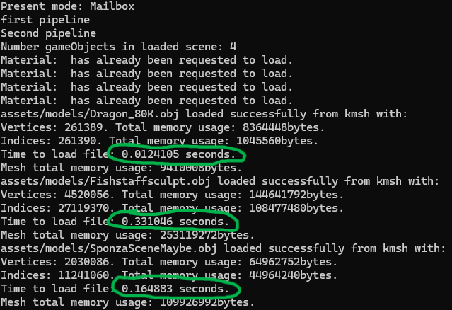 Screenshot of logs from Karnan Engine