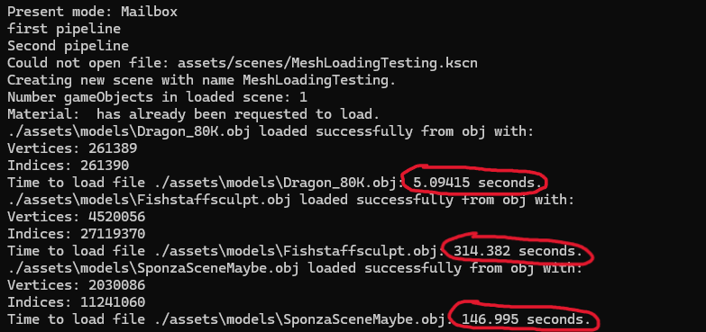 Screenshot of logs from Karnan Engine